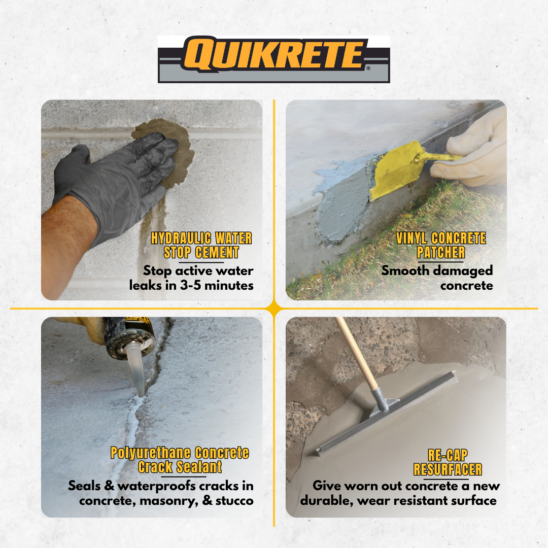 Image Showing Different Types of Quikrete Repair Products